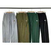 Broken Planet Embroidered Loose Woven Straight Pants