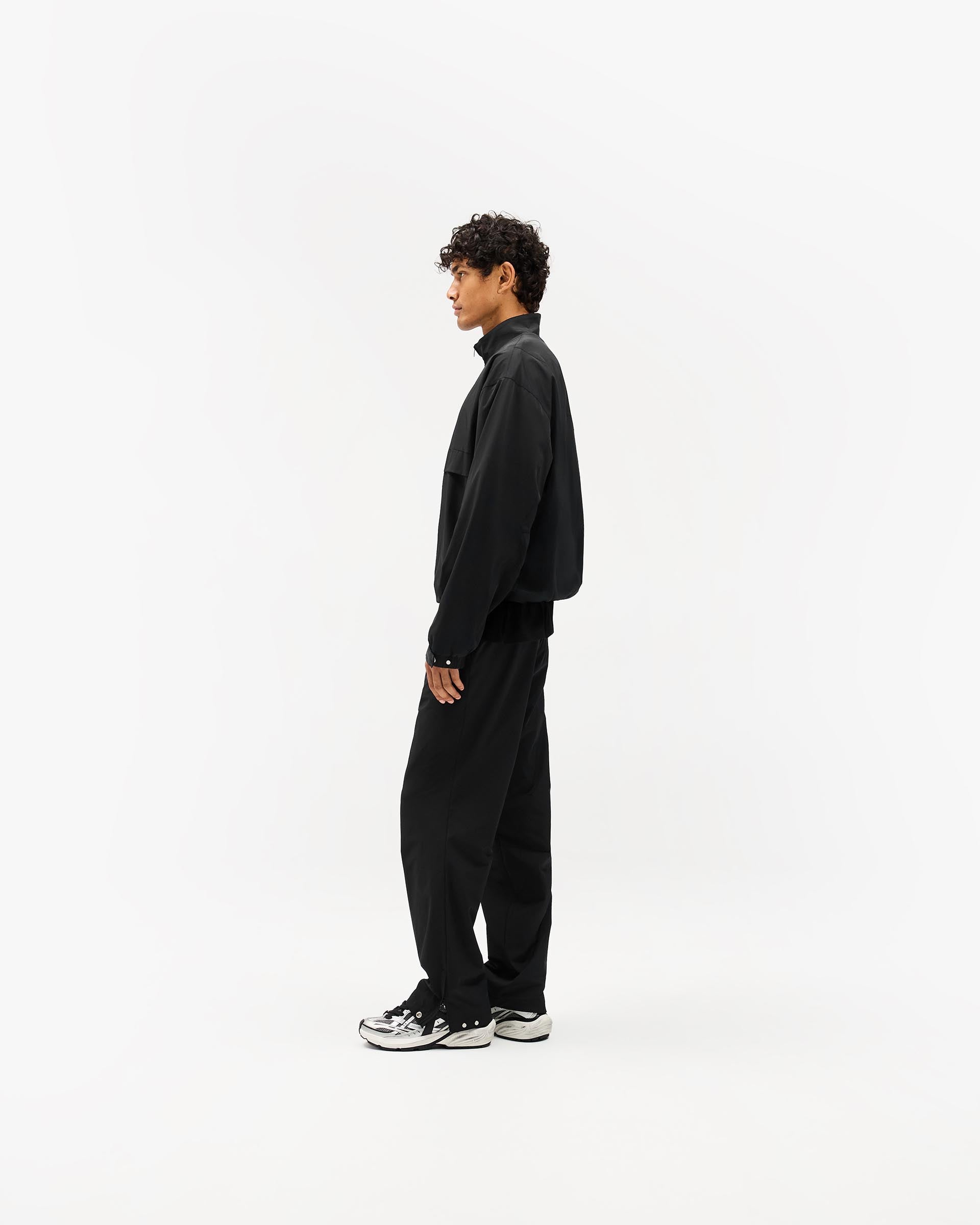 Initial Nylon Track Pant - Black