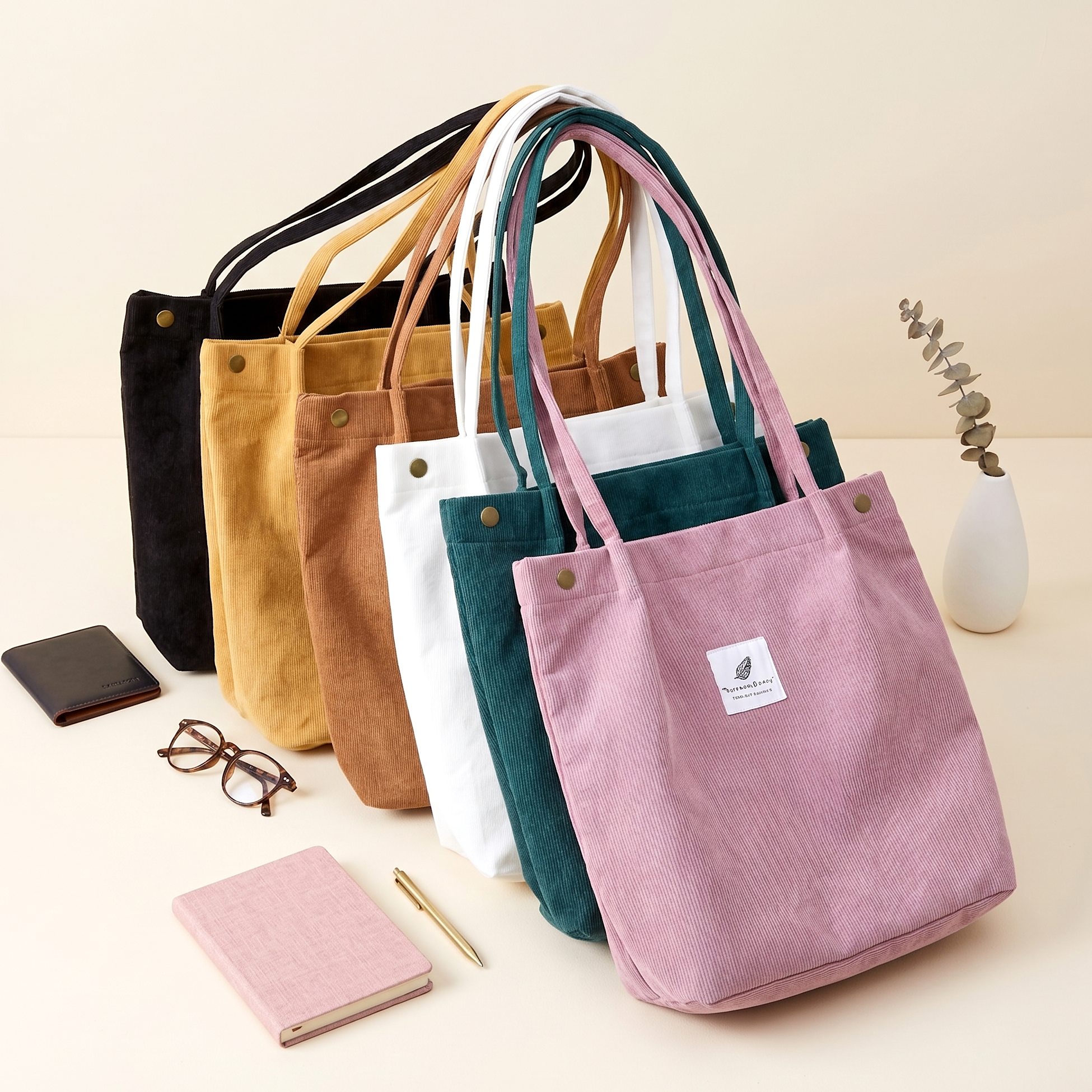 Soft Corduroy Everyday Tote (6 Colors)