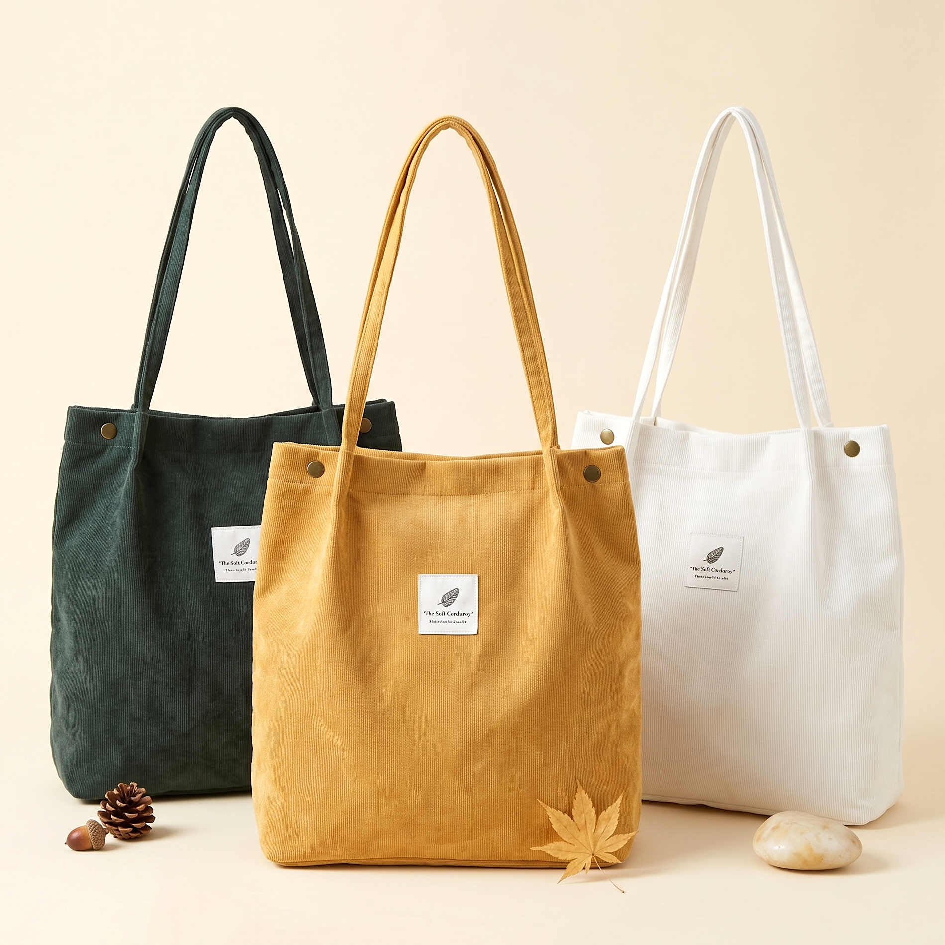 Soft Corduroy Everyday Tote (6 Colors)
