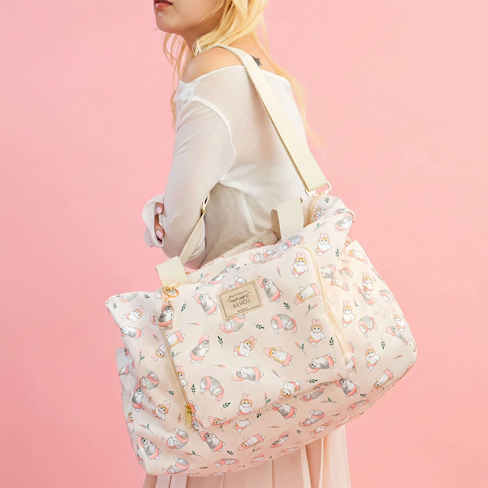 Mofusand x Evoj Large Expandable Travel Bag