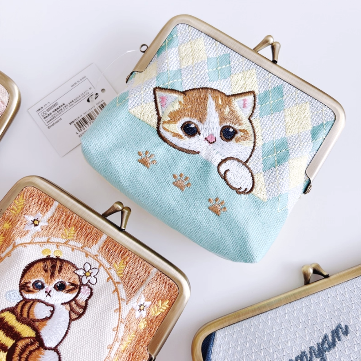 Mofusand Kiss-Lock Purse - Mint