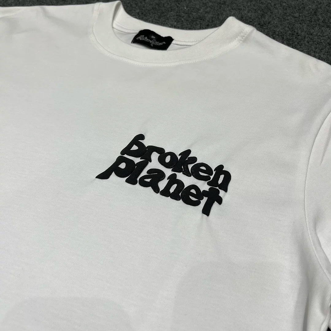 Broken Planet Leisure Foam Letter Printed Loose Cotton Short sleeved T-shirt