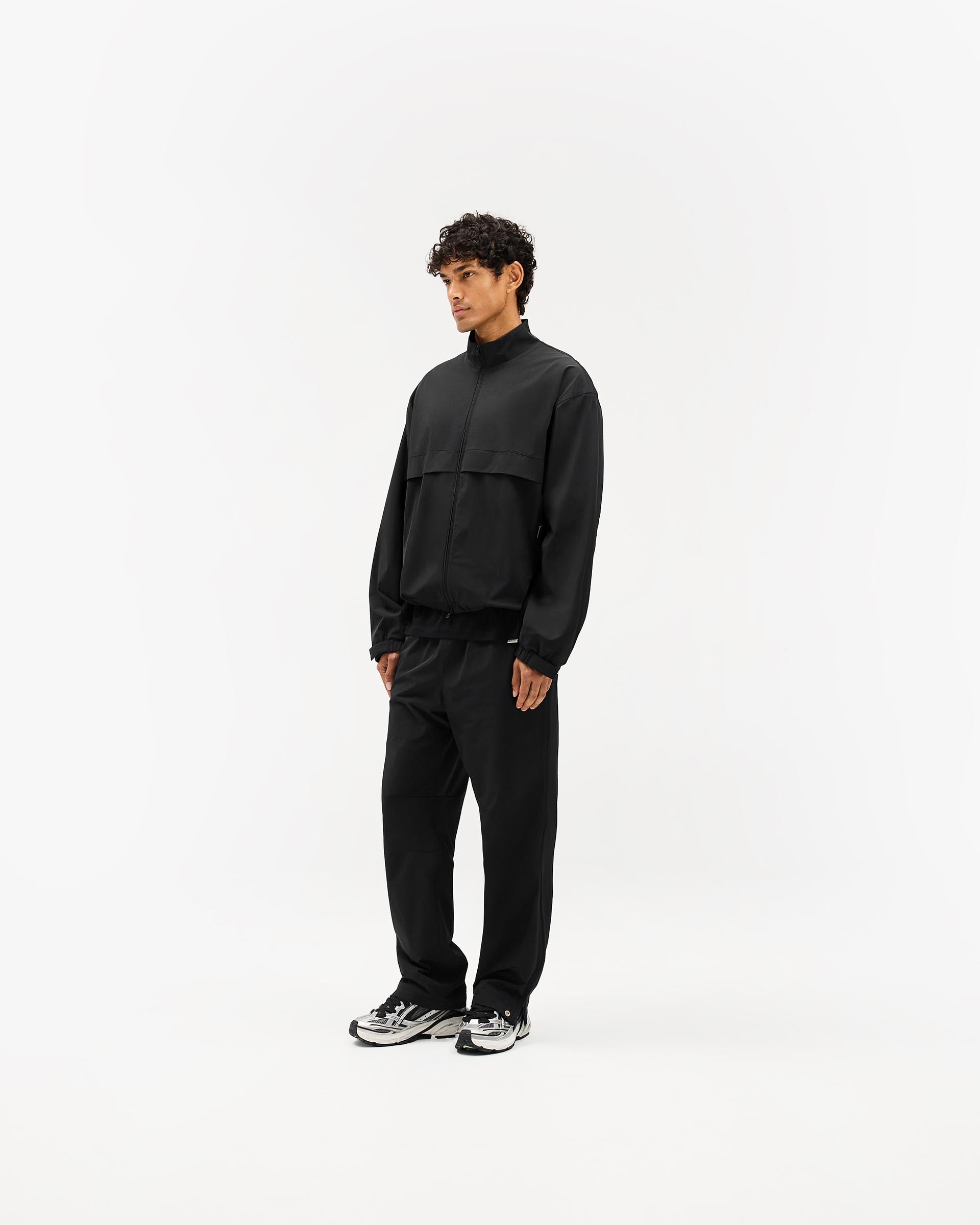 Initial Nylon Track Pant - Black